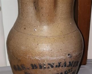 Jas. Benjamin Stoneware Pitcher