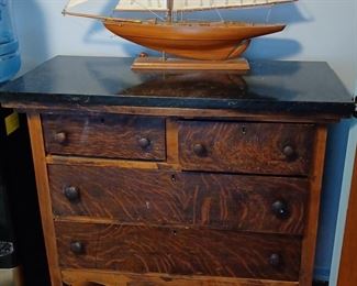 antique dresser and pond yacht 