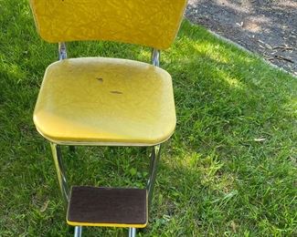 VIntage little yellow step stool 