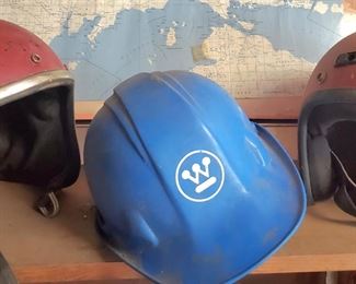 assortment of helmets 