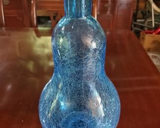 Vintage Crackle glass vase 