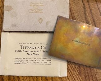 Tiffany and Company Stationers original box, envelope and Old english script name 