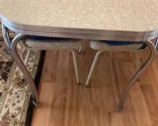 Antique Chrome and formica top small table 