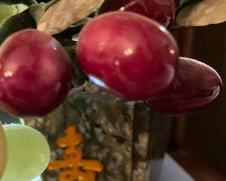 close up of the antique jade 