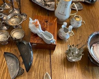 50th Anniversary porcelain coffee pot and creamer sugar 