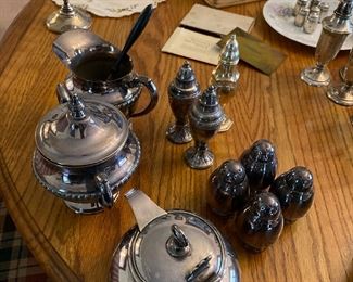 sterling silver and silverplate serving pieces 