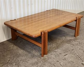 Danish Modern Scandinavian design coffee table made in Denmark. 55" x 32 1/2" x 16" tall. Has the same tag as the Mikael Laursen chairs in this auction.