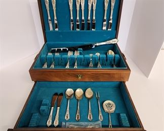 Set of Rosepoint sterling silver flatware