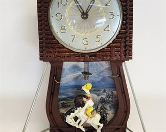 RARE 1950s Mastercrafters Lucky Ranger Clock RUNS