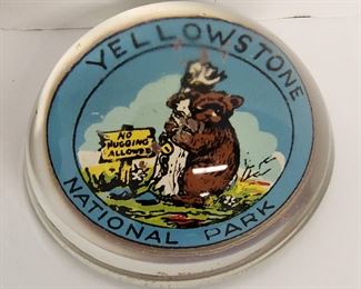 Early Yellowstone Park collection, including paperweight
