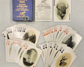 Early Yellowstone Park collection, including playing cards