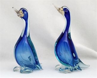 1960s Alfredo Barbini Murano Italy 6" Glass Ducks