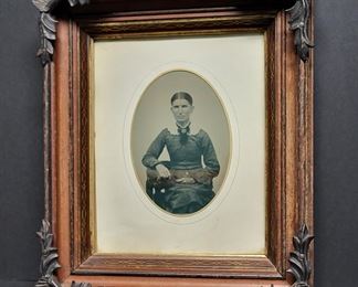 Antique 19th century wood and metal frame