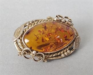 Baltic Amber Brooch