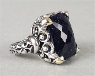 18k Blue Sandstone Ring