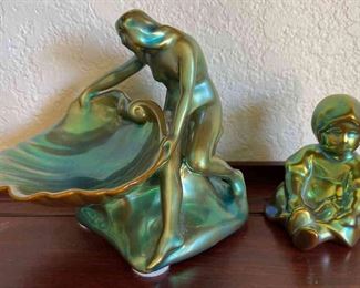 Zsolnay Eosin Figural Ceramic Pieces
