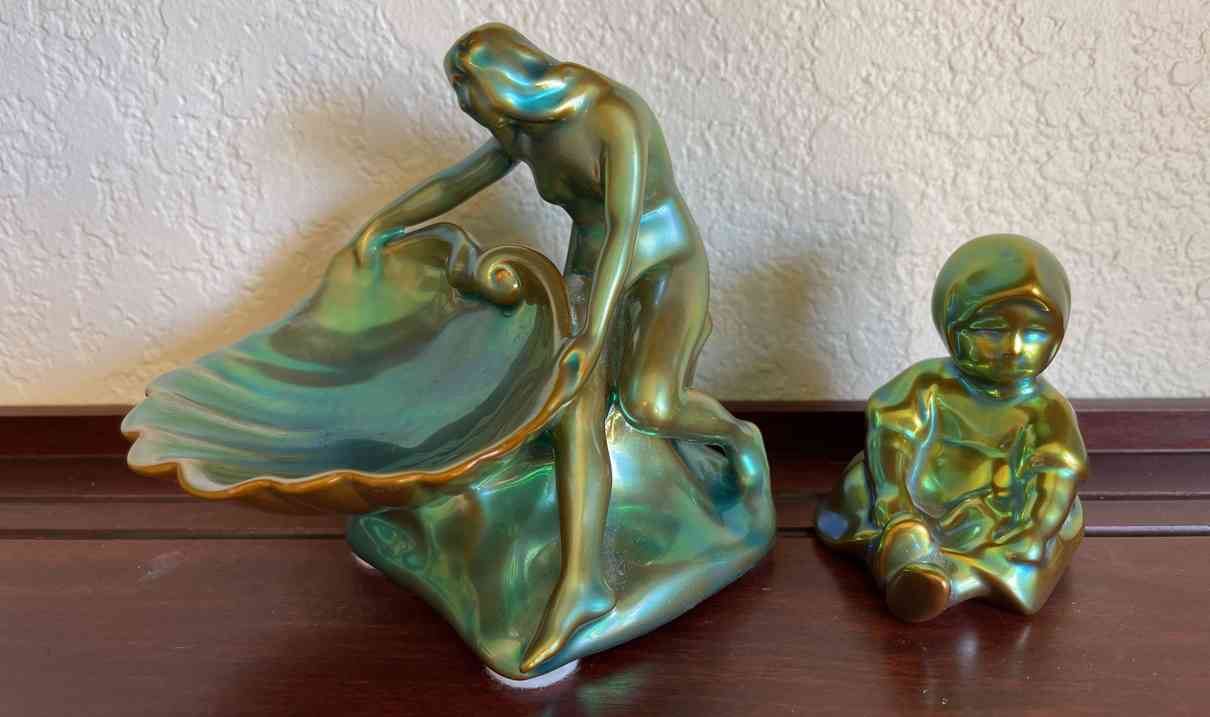Zsolnay Eosin Figural Ceramic Pieces