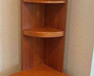 Mid Century Modern Corner Bookcase