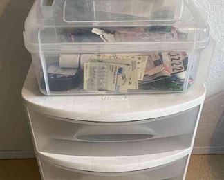 White Organizer with Sewing Supplies!