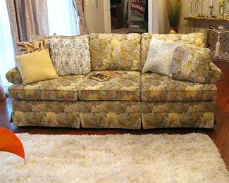 Century Watercolor Print Sofa - Very Nice - Cushions are like New!