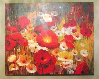 Acrylic on Canvas Field of Poppy's