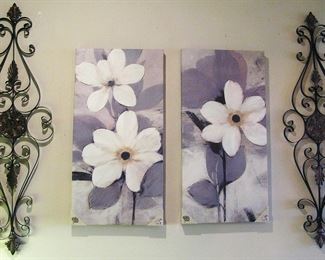 Wrought Iron -Acrylic on Canvas Daisy Grouping