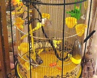 Birdcage with Wrought Iron Stand