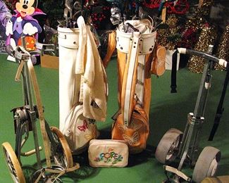 Vintage Golf Clubs with Carts