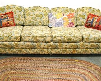 Here we go with the Vintage Vibe! Love the upholstery! Sofa will be easy to move as it is in the extremely Clean Garage