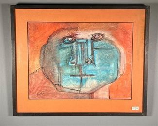 GERMAN EXPRESSIONISM (20TH CENTURY) |  
Watercolor, pencil, and mixed media portrait, signed "Fichtl" and dated 1966 lower right 15.5 x 11.5 in (sight) Dimensions: w. 20.5 x h. 16.5 in (frame)