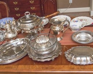 Silver Plate Serving Sets:  $20.00 - $90.00