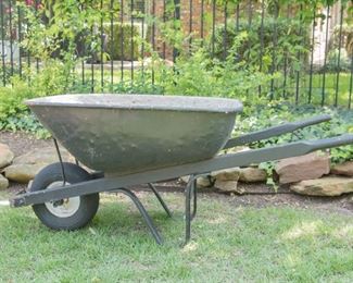 Well used wheelbarrow:  $28.00