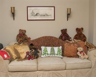 Stuffed Bear Collection Priced from:  $3.00 - $60.00.  Metal and glass wall candle sconces:  $68.00