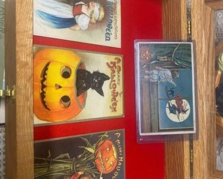 Vintage Halloween postcards one is from 1910 original