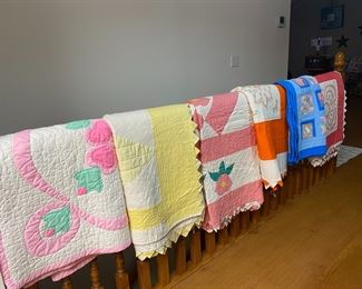 Many Handmade Quilts with POINTS!! several to choose from full/queen and 2 King size 2 Baby quilts All have NO stains or tears.