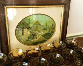 19th Century Print in Original Hand Carved Frame