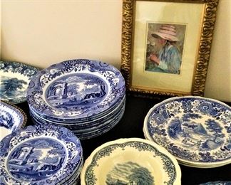 A Large Collection of Blue and White Ironstone and China Including Spode, Blue Willow, Flow Blue and More!