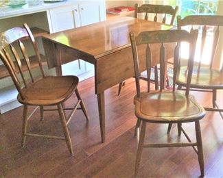 Hitchcock Drop Leaf Maple Table and 4 Chairs