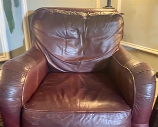 $ 195 Leather Chair    There’s a pair of leather chairs. SOLD    Ottoman    $145