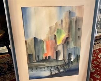 SOLD  Signed Mary Jackman Watercolor    $75  
