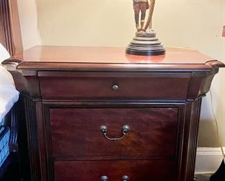 SOLD.  $145 each   31 1/4" tall x 32" wide 19 3/4 " dp Pair Broyhill  Nitestands  3 drawer