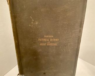SOLD. 2 Volumes  Harper's Pictorial History of The Great Rebellion Alfred Guersney  & Henry  Alden CGO     1868   $145
16 1/2 " Brown Cloth w Gilt Lettering    $145 set