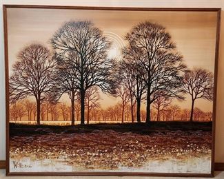 Large MCM style Tree painting