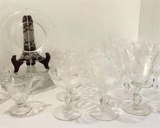 Heisey Rose Pattern Glasses & Plates