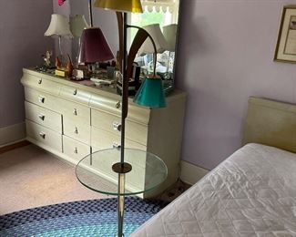 Mid Century Table Lamp with Three Glass Globes