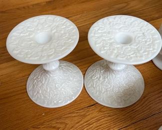 Milk Glass Candlesticks CUTE
