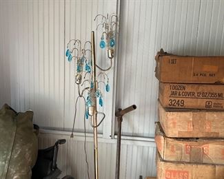 Turquoise Crystal Pole Lamp