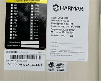 Brand New Harmar Lift