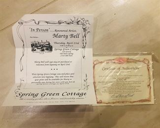 Proof and COA Marty Bell Miss Hathaway’s Garden