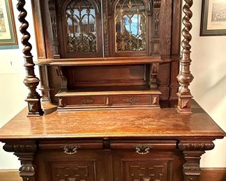 RENAISSANCE REVIVAL Hand Carved Oak Sideboard